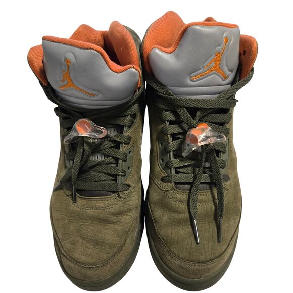 Jordan Other - Jordan 5 Retro “Olive” 2024 Army Olive Solar Orange Suede Mens Sz 10.5